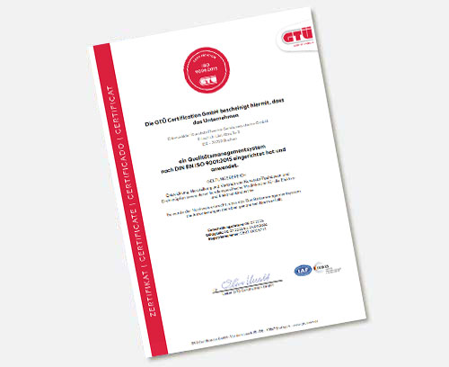 Certificate ISO 9001 : 2015