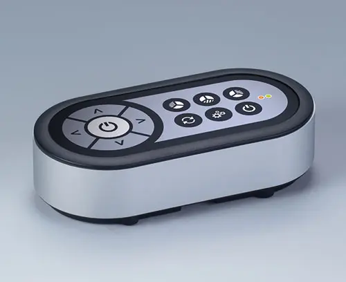 Recessed operating area for the protection of the membrane keyboard