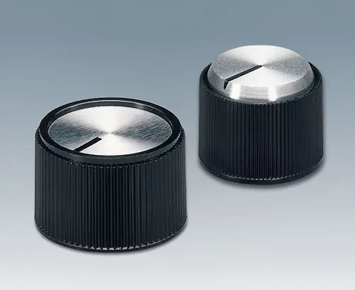 Tuning knob with aluminium embellisher plate 